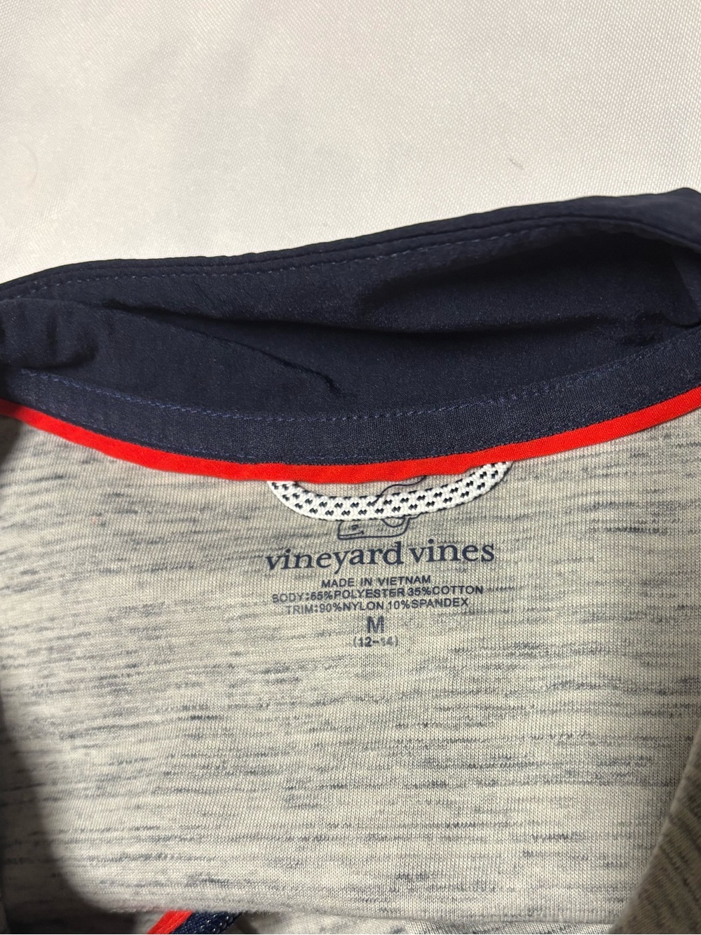 Boys Vineyard Vines Navy and Heather Gray Quarter-Zip Pullover - Picture 2 of 3